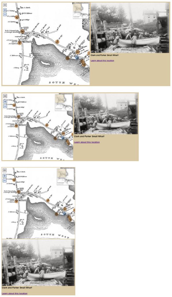 Three screenshots showing a responsive map changing size as the browser becomes narrower.