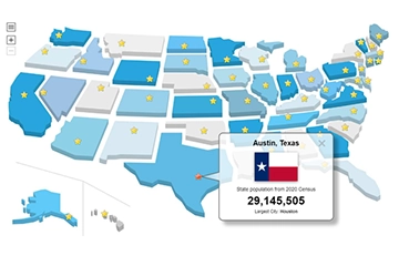 Interactive stylized USA map